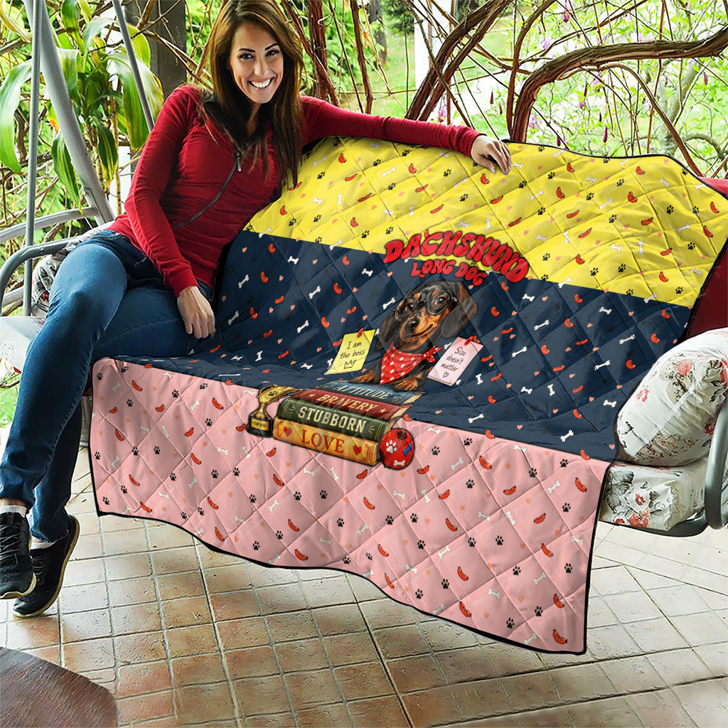 Dachshund Long Dog Big Personality Quilt Dachshund Lovers Club Cute Mascot