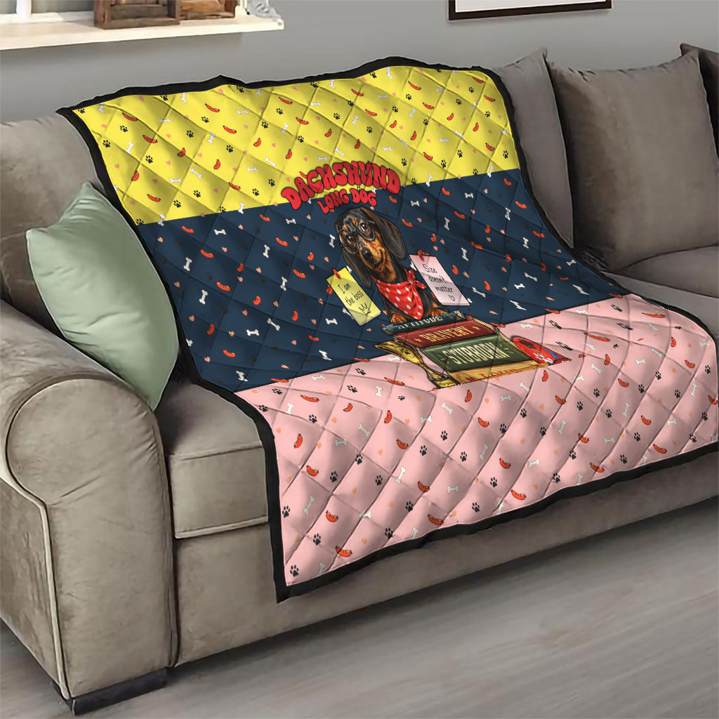 Dachshund Long Dog Big Personality Quilt Dachshund Lovers Club Cute Mascot