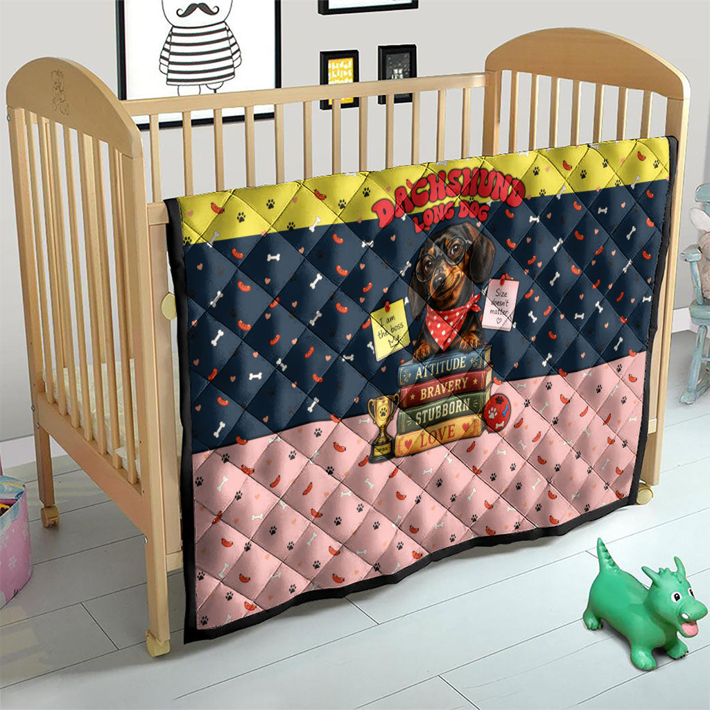Dachshund Long Dog Big Personality Quilt Dachshund Lovers Club Cute Mascot
