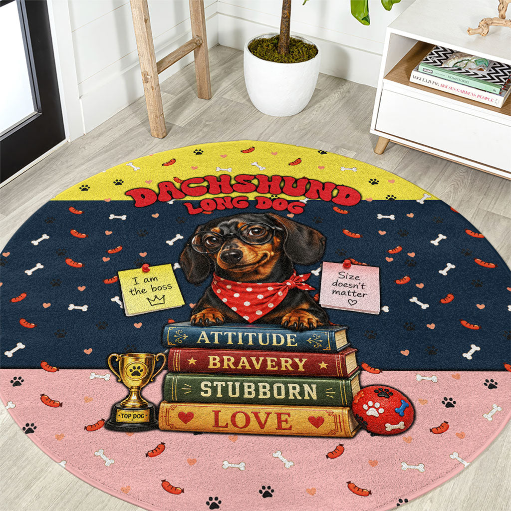 Dachshund Long Dog Big Personality Round Carpet Dachshund Lovers Club Cute Mascot