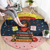 Dachshund Long Dog Big Personality Round Carpet Dachshund Lovers Club Cute Mascot
