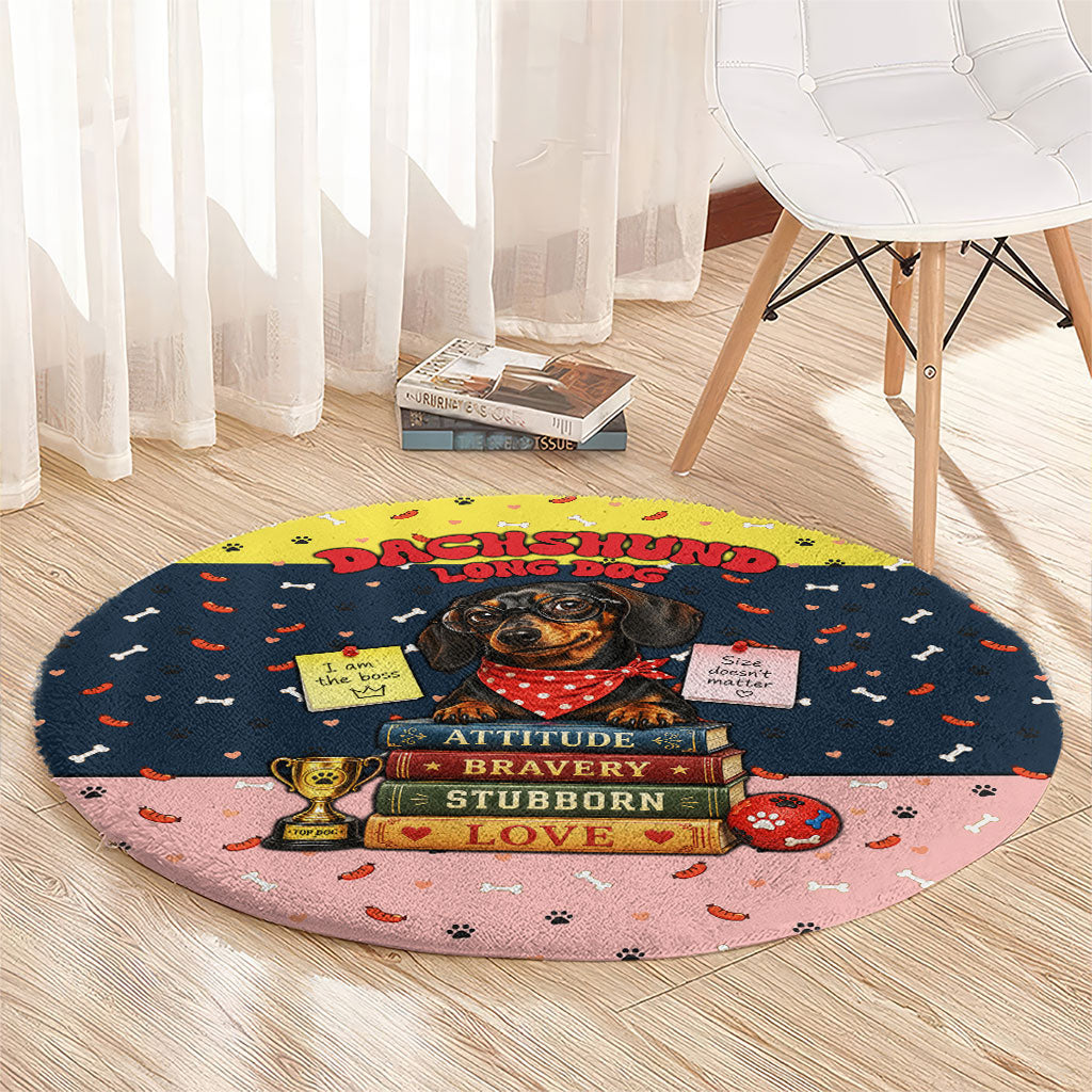 Dachshund Long Dog Big Personality Round Carpet Dachshund Lovers Club Cute Mascot