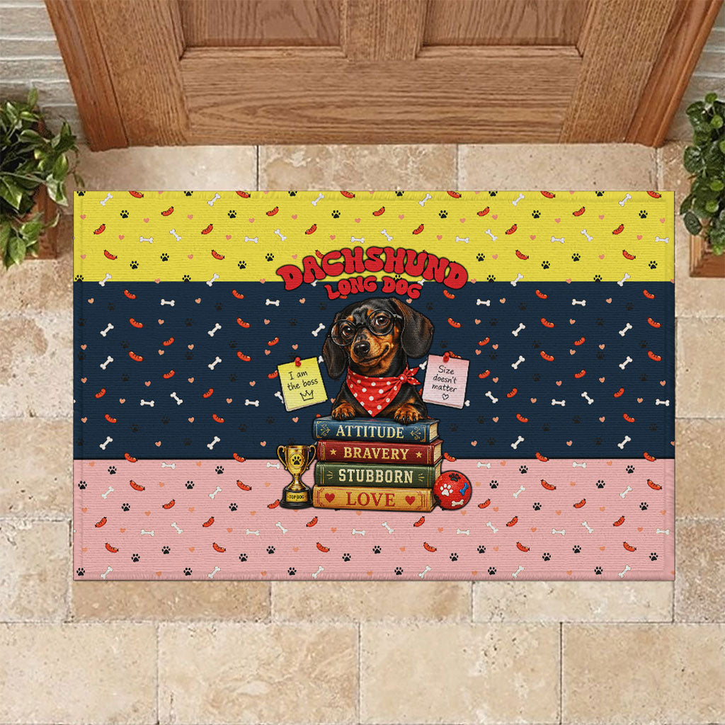 Dachshund Long Dog Big Personality Rubber Doormat Dachshund Lovers Club Cute Mascot