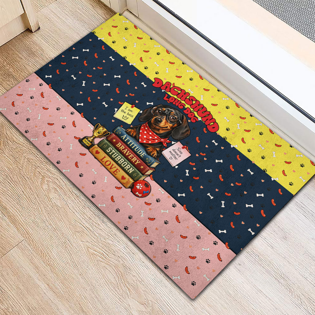 Dachshund Long Dog Big Personality Rubber Doormat Dachshund Lovers Club Cute Mascot