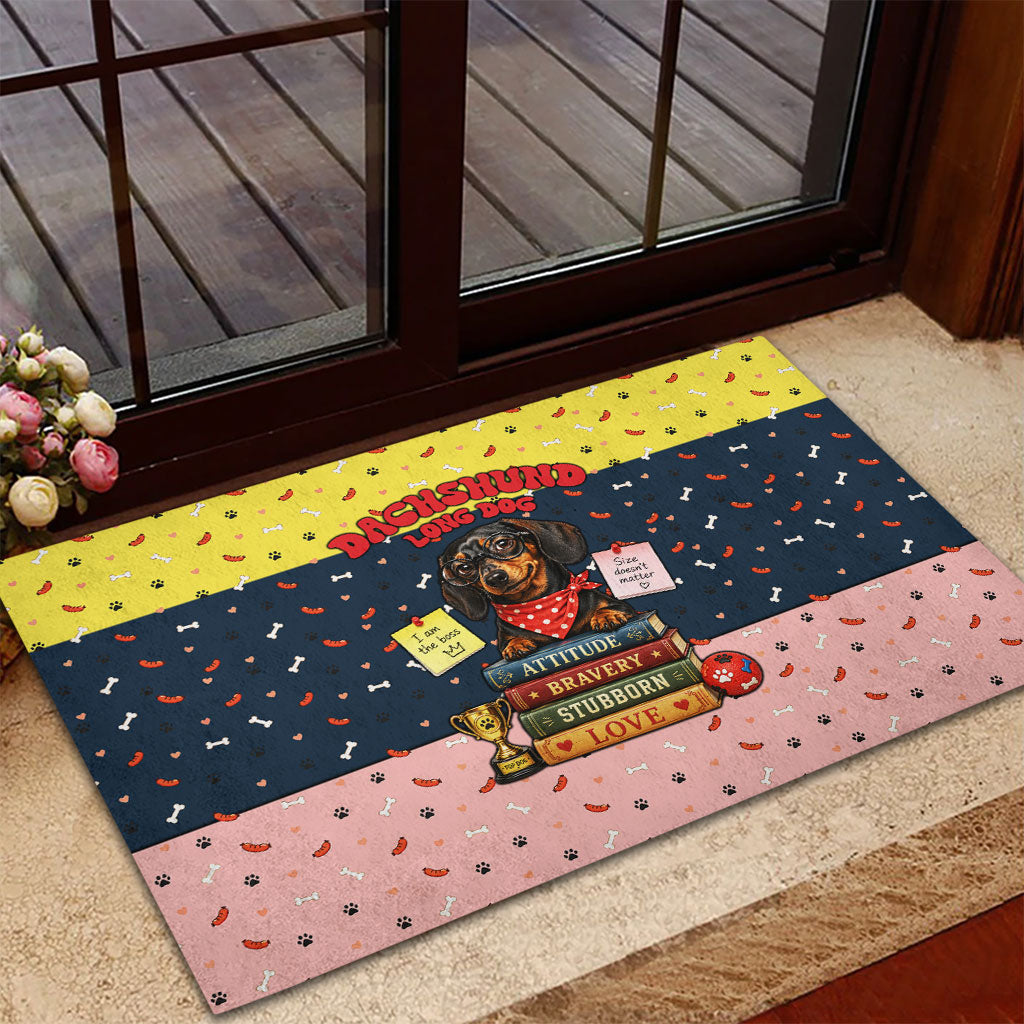 Dachshund Long Dog Big Personality Rubber Doormat Dachshund Lovers Club Cute Mascot