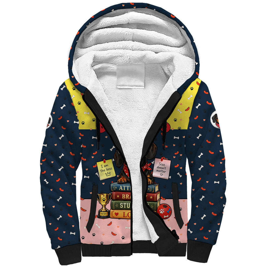 Dachshund Long Dog Big Personality Sherpa Hoodie Dachshund Lovers Club Cute Mascot