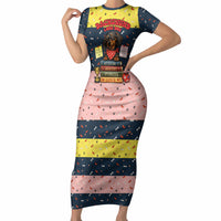 Dachshund Long Dog Big Personality Short Sleeve Bodycon Dress Dachshund Lovers Club Cute Mascot