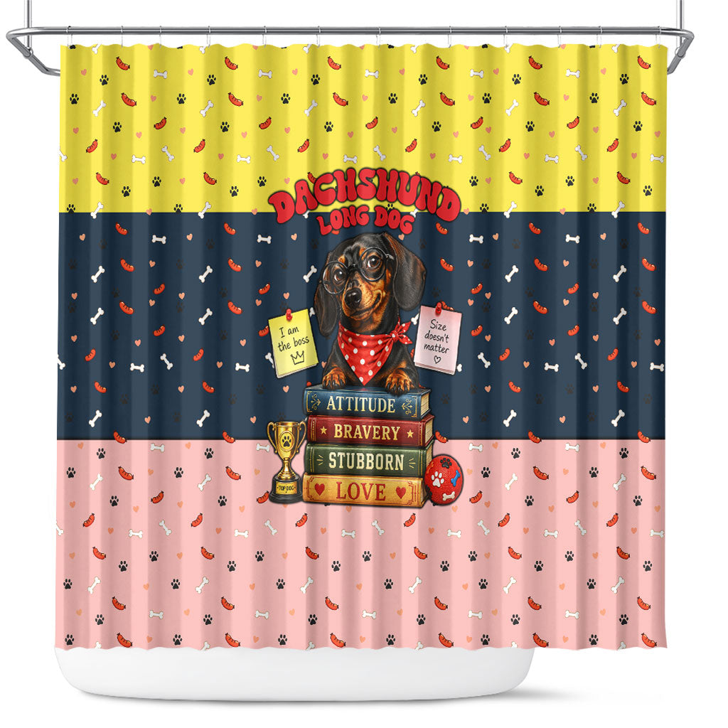 Dachshund Long Dog Big Personality Shower Curtain Dachshund Lovers Club Cute Mascot