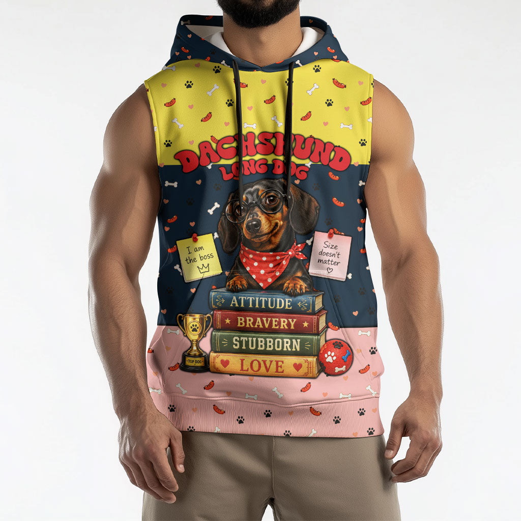 Dachshund Long Dog Big Personality Sleeveless Hoodie Dachshund Lovers Club Cute Mascot