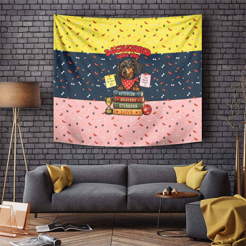 Dachshund Long Dog Big Personality Tapestry Dachshund Lovers Club Cute Mascot