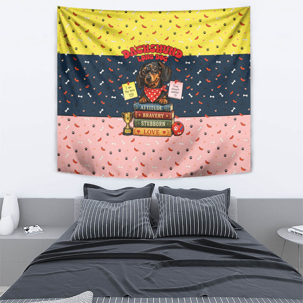 Dachshund Long Dog Big Personality Tapestry Dachshund Lovers Club Cute Mascot
