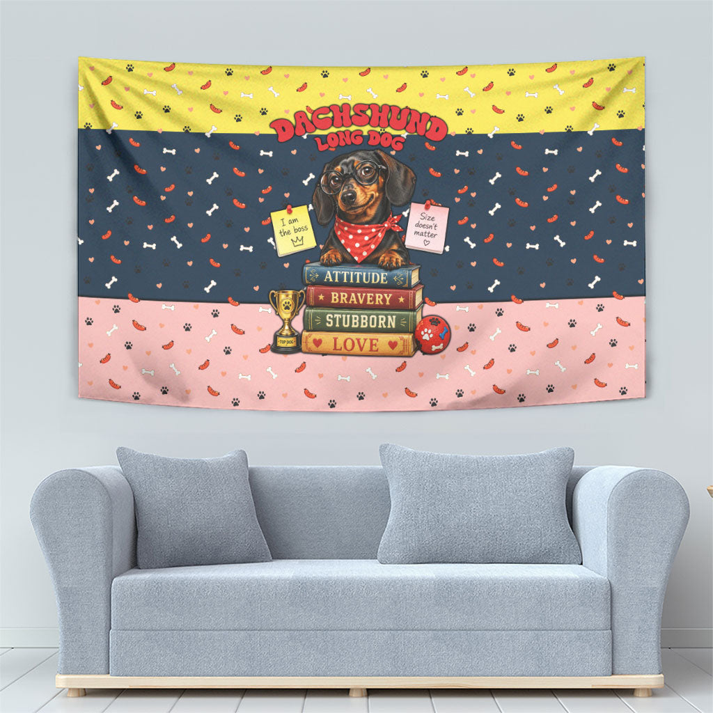 Dachshund Long Dog Big Personality Tapestry Dachshund Lovers Club Cute Mascot