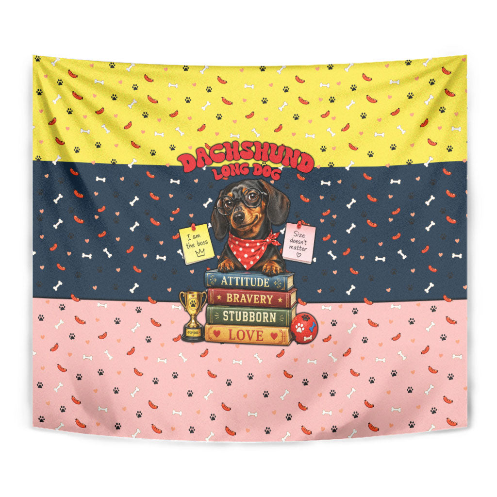 Dachshund Long Dog Big Personality Tapestry Dachshund Lovers Club Cute Mascot