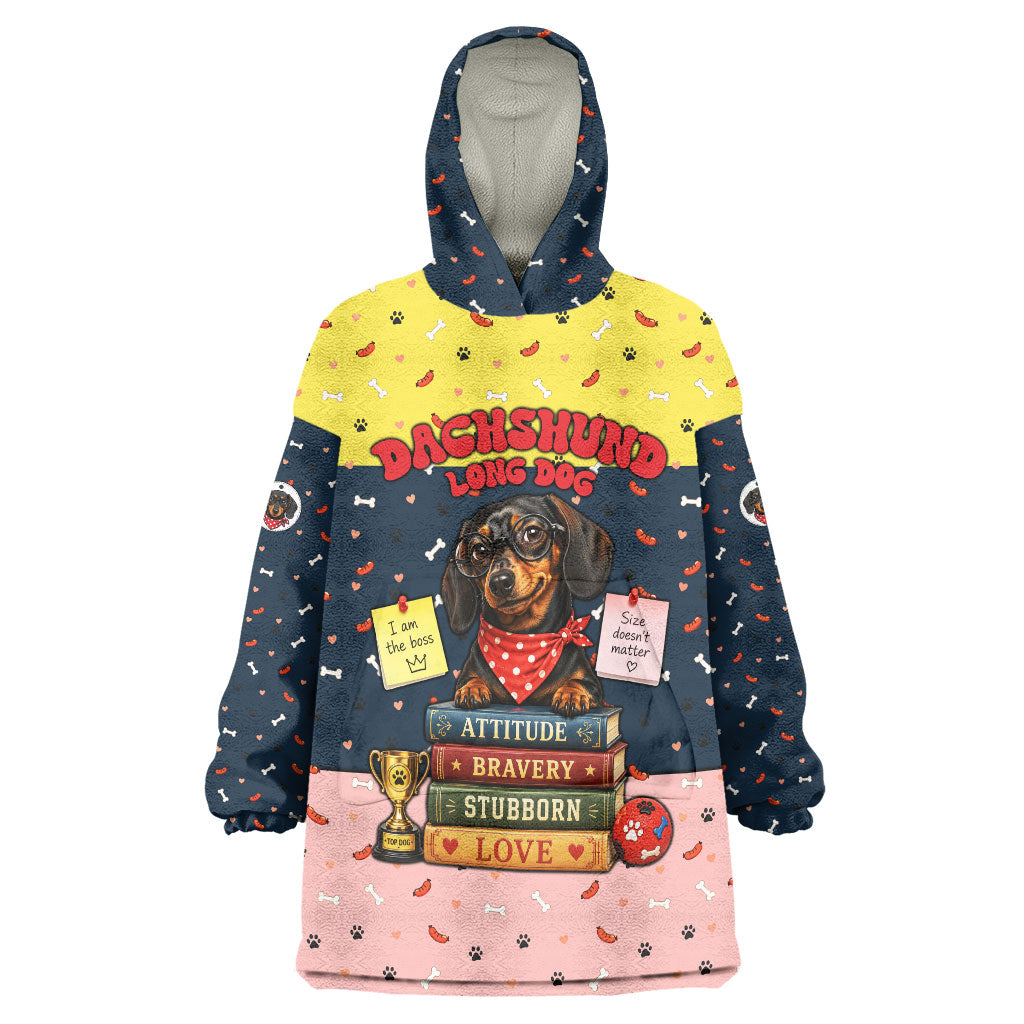 Dachshund Long Dog Big Personality Wearable Blanket Hoodie Dachshund Lovers Club Cute Mascot