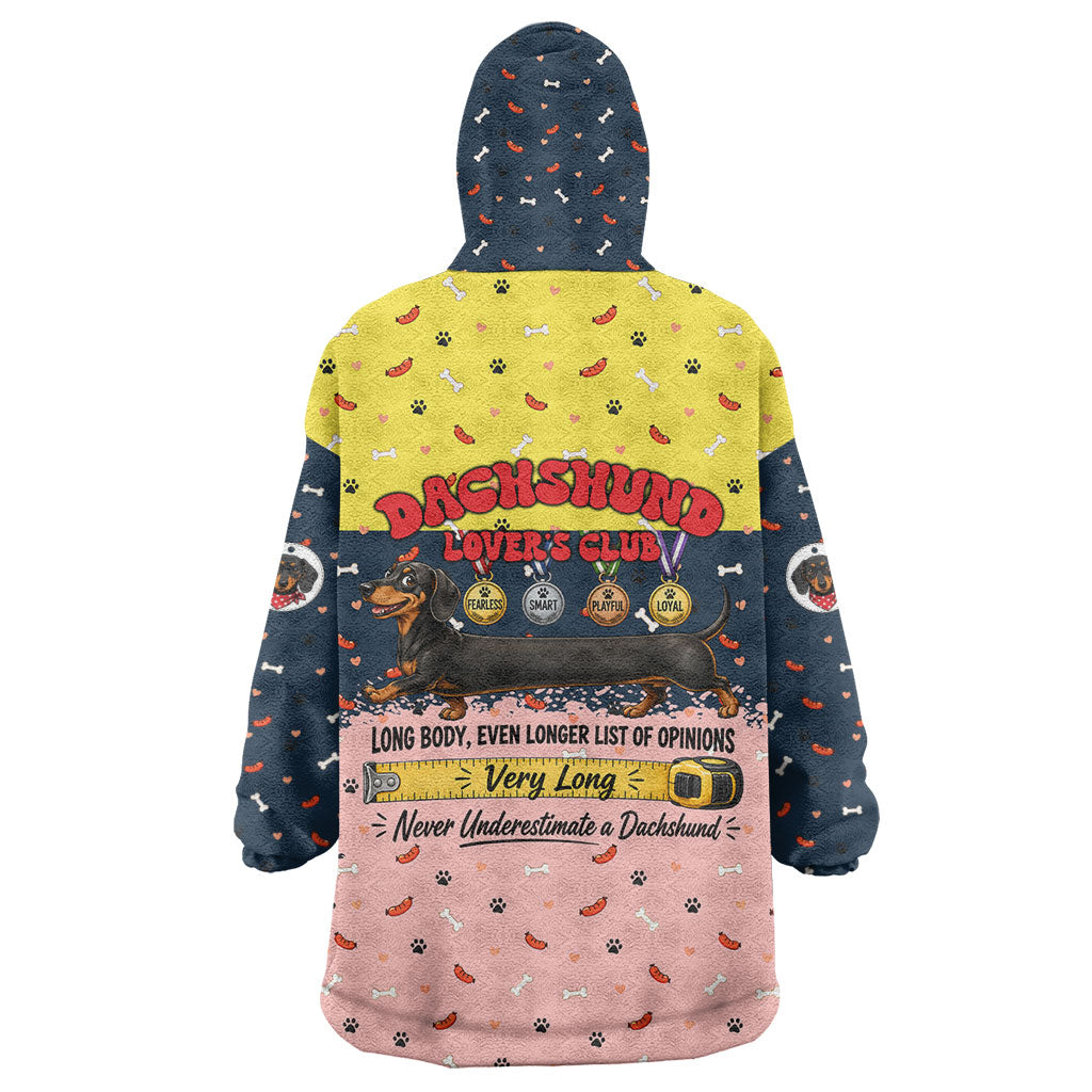 Dachshund Long Dog Big Personality Wearable Blanket Hoodie Dachshund Lovers Club Cute Mascot