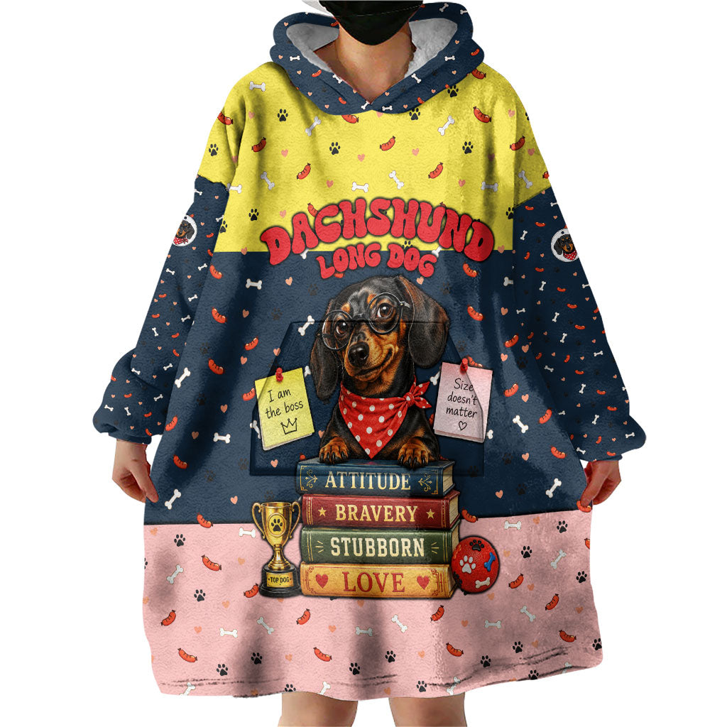 Dachshund Long Dog Big Personality Wearable Blanket Hoodie Dachshund Lovers Club Cute Mascot