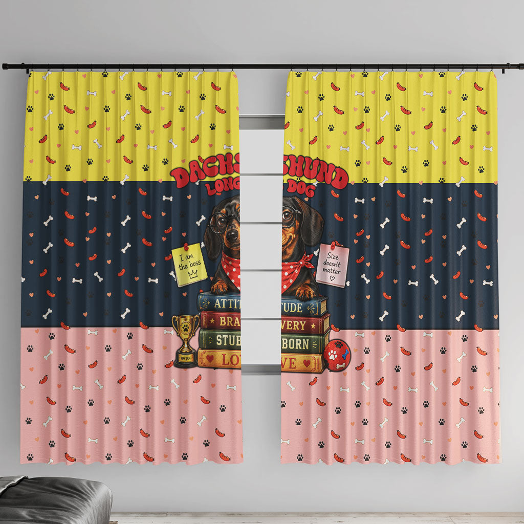 Dachshund Long Dog Big Personality Window Curtain Dachshund Lovers Club Cute Mascot