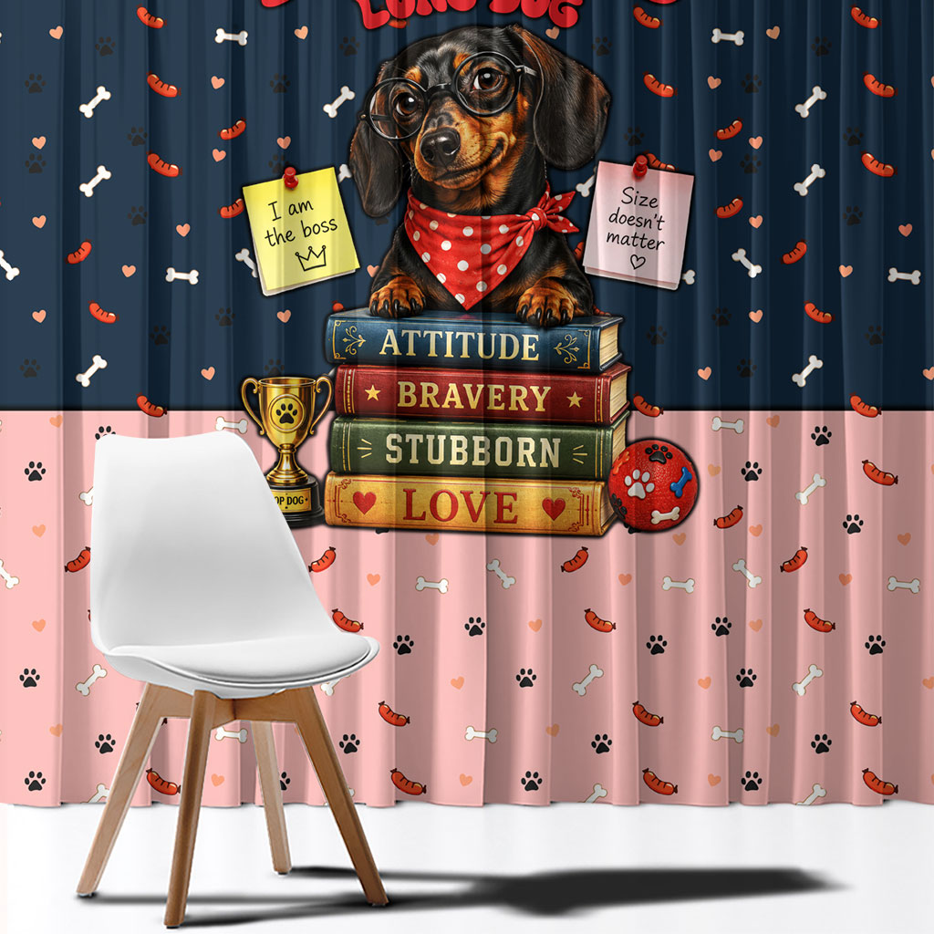 Dachshund Long Dog Big Personality Window Curtain Dachshund Lovers Club Cute Mascot