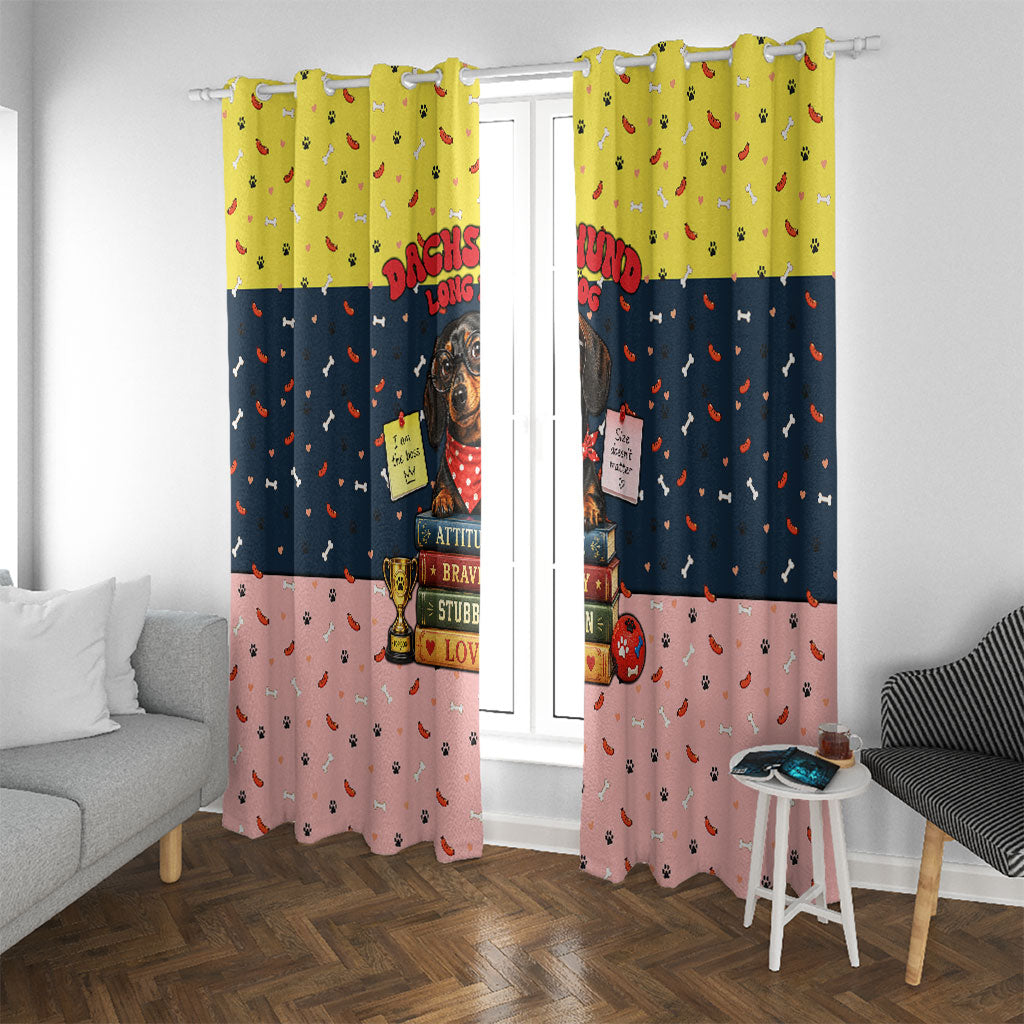 Dachshund Long Dog Big Personality Window Curtain Dachshund Lovers Club Cute Mascot