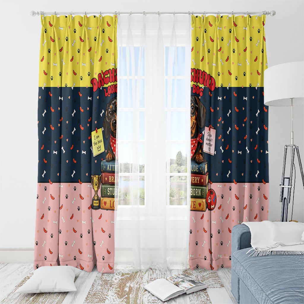 Dachshund Long Dog Big Personality Window Curtain Dachshund Lovers Club Cute Mascot