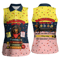 Dachshund Long Dog Big Personality Women Sleeveless Polo Shirt Dachshund Lovers Club Cute Mascot