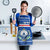 Cape Verde Christmas Apron with Blue Festive Pattern Sailing Santa and National Emblem Motif - Wonder Print Shop