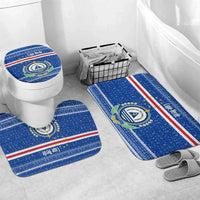 Cape Verde Christmas Bathroom Set with Blue Festive Pattern Sailing Santa and National Emblem Motif - Wonder Print Shop
