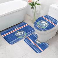 Cape Verde Christmas Bathroom Set with Blue Festive Pattern Sailing Santa and National Emblem Motif - Wonder Print Shop