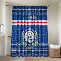 Cape Verde Christmas Bathroom Set with Blue Festive Pattern Sailing Santa and National Emblem Motif - Wonder Print Shop