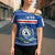 Cape Verde Christmas Cross Shoulder Shirt with Blue Festive Pattern Sailing Santa and National Emblem Motif - Wonder Print Shop