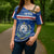 Cape Verde Christmas Cross Shoulder Shirt with Blue Festive Pattern Sailing Santa and National Emblem Motif - Wonder Print Shop