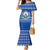 Cape Verde Christmas Family Matching Mermaid Dress and Hawaiian Shirt with Blue Festive Pattern Sailing Santa and National Emblem Motif - Wonder Print Shop