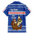 Cape Verde Christmas Family Matching Off Shoulder Maxi Dress and Hawaiian Shirt with Blue Festive Pattern Sailing Santa and National Emblem Motif - Wonder Print Shop