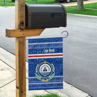 Cape Verde Christmas Garden Flag with Blue Festive Pattern Sailing Santa and National Emblem Motif - Wonder Print Shop