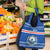 Cape Verde Christmas Grocery Bag with Blue Festive Pattern Sailing Santa and National Emblem Motif - Wonder Print Shop