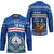 Cape Verde Christmas Hockey Jersey with Blue Festive Pattern Sailing Santa and National Emblem Motif - Wonder Print Shop