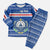 Cape Verde Christmas Pajama Set with Blue Festive Pattern Sailing Santa and National Emblem Motif - Wonder Print Shop