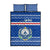Cape Verde Christmas Quilt Bed Set with Blue Festive Pattern Sailing Santa and National Emblem Motif - Wonder Print Shop