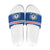 Cape Verde Christmas Slide Sandals with Blue Festive Pattern Sailing Santa and National Emblem Motif - Wonder Print Shop