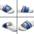 Cape Verde Christmas Slide Sandals with Blue Festive Pattern Sailing Santa and National Emblem Motif - Wonder Print Shop