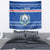 Cape Verde Christmas Tapestry with Blue Festive Pattern Sailing Santa and National Emblem Motif - Wonder Print Shop