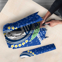 Cape Verde Christmas Umbrella with Blue Festive Pattern Sailing Santa and National Emblem Motif - Wonder Print Shop