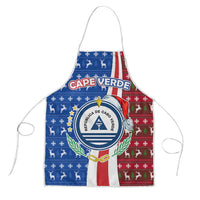 Cape Verde Christmas Apron with Red and Blue Festive Pattern Christmas Tree and National Emblem Motif - Wonder Print Shop
