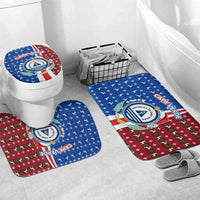 Cape Verde Christmas Bathroom Set with Red and Blue Festive Pattern Christmas Tree and National Emblem Motif - Wonder Print Shop