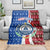 Cape Verde Christmas Blanket with Red and Blue Festive Pattern Christmas Tree and National Emblem Motif - Wonder Print Shop