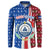 Cape Verde Christmas Button Sweatshirt with Red and Blue Festive Pattern Christmas Tree and National Emblem Motif - Wonder Print Shop