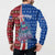 Cape Verde Christmas Button Sweatshirt with Red and Blue Festive Pattern Christmas Tree and National Emblem Motif - Wonder Print Shop