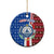 Cape Verde Christmas Ceramic Ornament with Red and Blue Festive Pattern Christmas Tree and National Emblem Motif - Wonder Print Shop