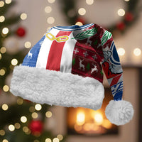 Cape Verde Christmas Santa Hat with Red and Blue Festive Pattern Christmas Tree and National Emblem Motif - Wonder Print Shop