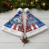 Cape Verde Christmas Santa Hat with Red and Blue Festive Pattern Christmas Tree and National Emblem Motif - Wonder Print Shop